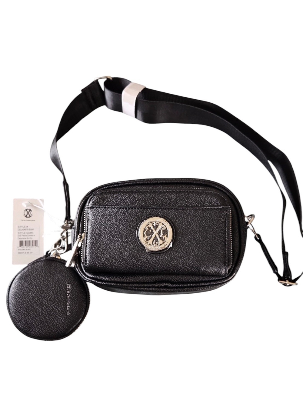 NWT CXL Christian Lacroix Eve Black Camera Bag Crossbody Pouch